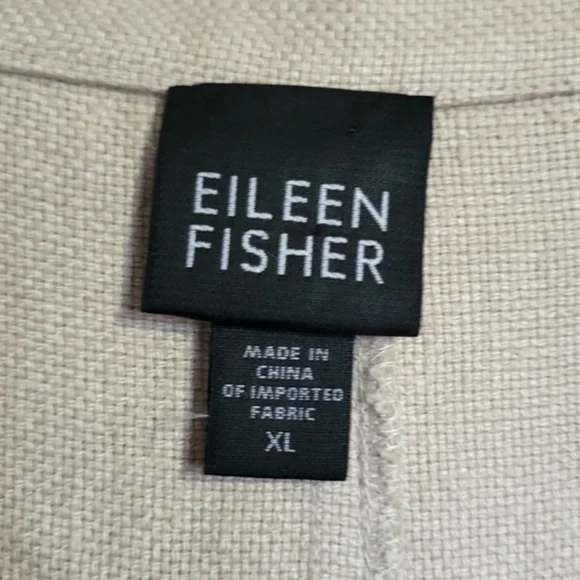 Eileen Fisher 100% Linen Blazer Tan XL GUC - Picture 4 of 5